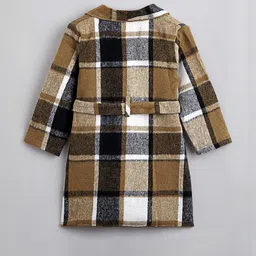 Hopscotch Girl Checkered Full-Sleeve Long Coat-picture-36