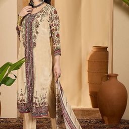 Sangria Digital Printed Straight Kurta with Bottom and Dupatta image 4