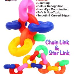 Toyshine Chain Shape Building Blocks Set Multicolour - 12 Pieces image 2