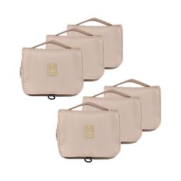 Aura Beige 6 Pieces Toiletry Pouch Makeup Organisers-25