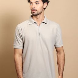 DOKCHAN Men Solid Polo Collar Cotton T-shirt-image-29