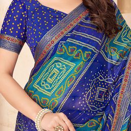Anouk Rustic Bandhani Printed Pure Chiffon Saree image 4