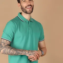 V-Mart Men Solid Polo Collar T-shirt-image-50