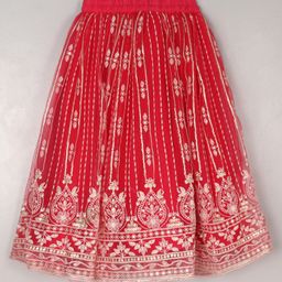 Babyhug Sleeveless Sequinned Choli & Embroidered Lehenga With Net Dupatta - Raspberry Pink image 5