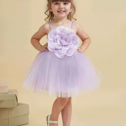 Lagorii Girls Net Fit & Flare Corsage Dress-image-64