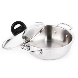 The Indus Valley Silver Stainless Steel 22.2 cm Deep Fry Pan With Glass Lid (1.5 L)-image-64