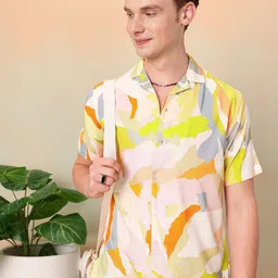 Mast & Harbour Abstract Printed Drop-Shoulder Sleeves Relaxed Fit Casual Shirt-26