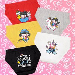 NUSYL Girls Pack Of 5 Printed Cotton Briefs NUGCBRFPO5.0020-image-108