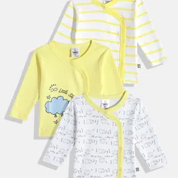 YK X Tinyo Infant Girls Pack Of 3 Printed Cotton Jhablas-image-42