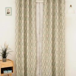 Ariana Seville Geometric Grey Polyester 5 ft Window Curtain - Set of 1-picture-32