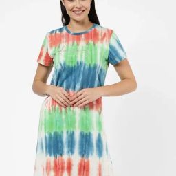 Sweet Dreams Multicolored Cotton Printed Sleep Tee-image-17