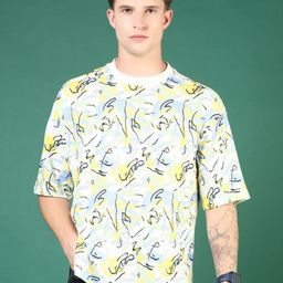 V-Mart Men Printed Raw Edge T-shirt-image-41