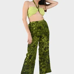 Blissence Tie and Dye Sleeveless Crop Top With Trouser-image-59