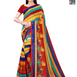 Moda Rapido Pack of 2 Geometric Printed Pure Georgette Sarees-picture-17
