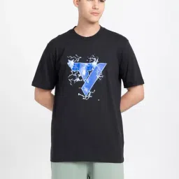 adidas Black Regular Fit TRAE Graphic Cotton Crew T-Shirt-picture-45