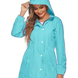 CAMISON Sky Blue Regular Fit Rain Jacket-picture-16