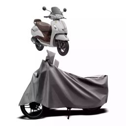 Auto Pearl Two Wheeler Cover with Bag for TVS Jupiter classic, Silver-image-45