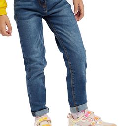 Juniors by Babyshop Girls Slim Fit Mildly Distressed Light Fade Jeans-71