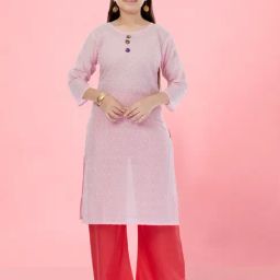 Aarika Kids Girls Pink Colour Cotton Embroidery Kurti-picture-22