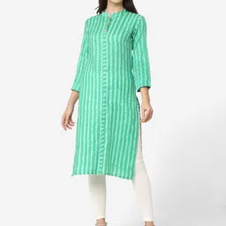 DIVASTRI Striped Mandarin Collar Straight Kurta-image-27