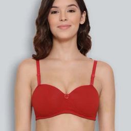 Lyra Red Cotton Seamless Bra-picture-47