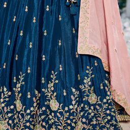 panchhi Embellished Sequinned Semi-Stitched Lehenga & Unstitched Blouse With Dupatta image 4
