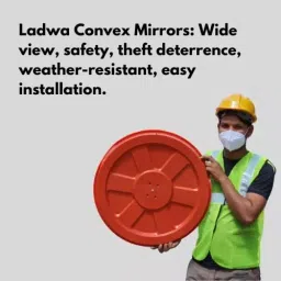 Ladwa 24 inch Parking Safety Convex Mirror Orange with Adjustable Fixing Bracket image 4
