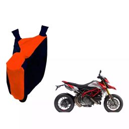 Auto Pearl Waterproof Two Wheeler Cover For Ducati Hypermotard (Orange & Blue)-image-64