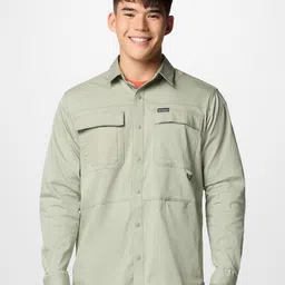 Columbia Men Classic Spread Collar Solid Casual Shirt-image-12