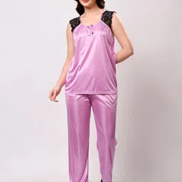 NIGHT KEYS Solid Short Sleeves Maxi Sweat Nightdress-image-68