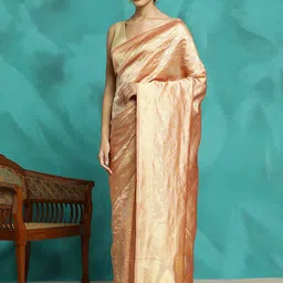 SHADOW & SAINING Ethnic Motifs Woven Design Zari Banarasi Saree-picture-1