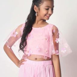 studiorasa Kids Pink Floral Print Top-image-26