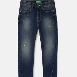 United Colors of Benetton Kids Blue Distressed Jeans-image-79