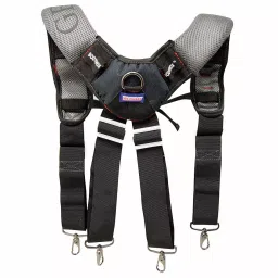 Westward Black/Gray Tool Belt Suspenders Polyester, 5MZP4-17