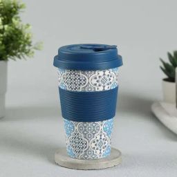 India Circus by Krsnaa Mehta Grey & Blue Bamboo Fibre Mughal Jhali Frankie Cup (0.45 L)-28