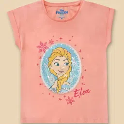 Kidsville Peach Embellished T-Shirt-image-20