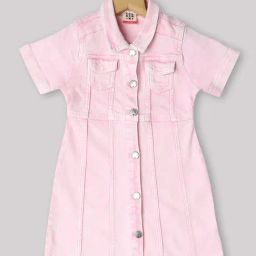 Ed-a-Mamma Kids Pink Solid Dress-image-90
