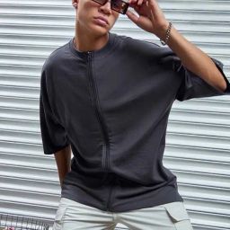 Bewakoof Grey Relaxed Fit Oversized Crew T-Shirt-image-38