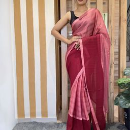 KALINI Striped Pure Chiffon Ready to Wear Jamdani Saree-image-67
