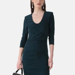 Kazo Teal Bodycon Dress-image-54