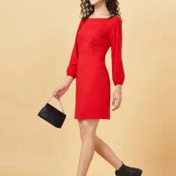 YU by Pantaloons Red A-Line Dress-image-9