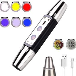 Hetkrishi Rechargeable USB 6 Led Expert Jade Appraisal Flashlight, Mineral Detection, Bacteria Detection Jade Flashlight, Gemstone Mineral Detection, Red,Blue,White,Yellow,Natural and 365nm UV Light image 1