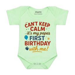 Arvesa Papa First Birthday With Me Printed Bodusuit-image-87