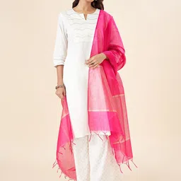 RANGMANCH BY PANTALOONS Woven Design Dupatta-picture-38