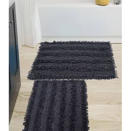 saral home Saralhome Cotton 2pc Shaggy Mat Dk.Grey. 40cm x 60cm-picture-20