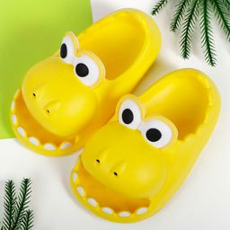 Baby Moo Crocodile Face Detailed Flip Flops - Yellow-image-97