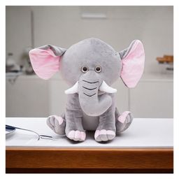VoiDrop Baby Appu Elephant Super Cute Plushie Soft toy for kids | Plush Soft Toys for Baby Boys and Girls Kids Grey and Pink - Height 35 cm-10