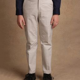 One Friday 100% Cotton Solid Trousers - Grey-image-104