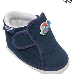 yoyo Aeroplane Applique Detailed Velcro Closure Musical Booties - Blue-image-87