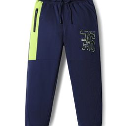 Pine Kids Knit Full Length Lounge Pant with 76 Print - Navy Blue-image-13
